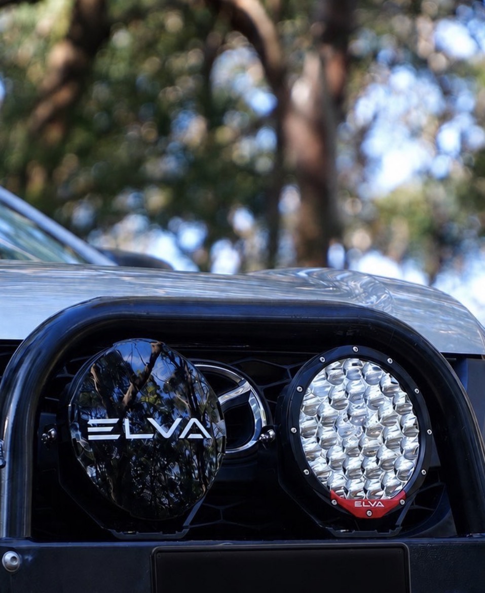 ELVA Origin driving lights installed on a 4WD bull bar